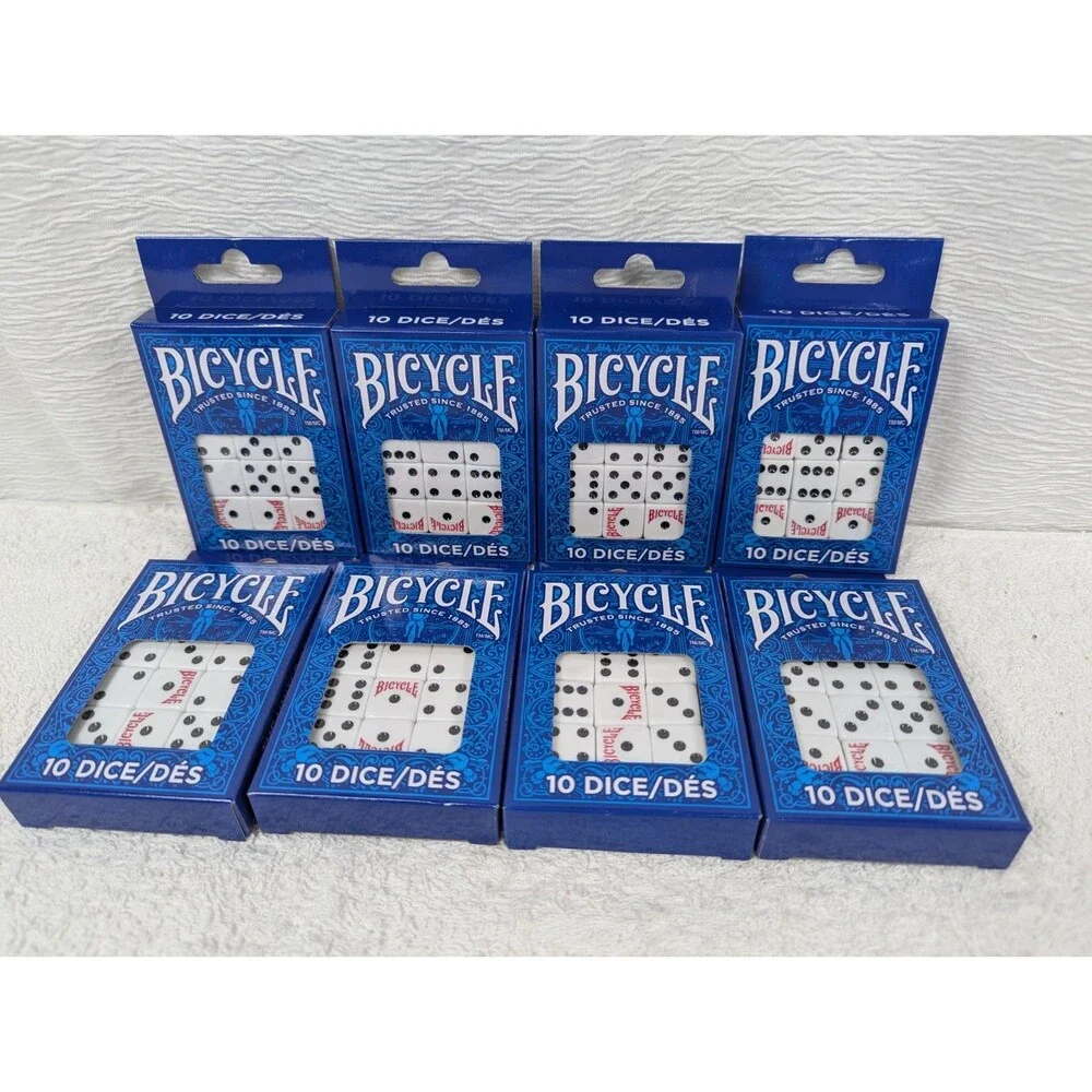 Bicycle - Dice 10 Die Package - 6 Sided - White - 8 Pack